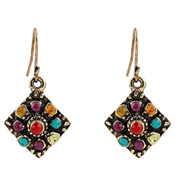 C.C. Boutique Jewelry - NWT Starburst Diamond Art Deco Drop Earrings